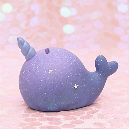 Preisvergleich Produktbild nachtlicht steckdose Sternenhimmel Narwal Nachtlicht Sparschwein Dekoration-A kleine Sparschwein blau Nachttischlampe nachtlicht steckdose bewegungsmelder