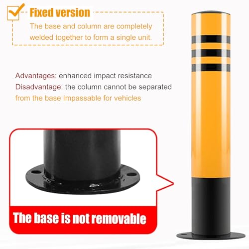 Bolardos De Tráfico, Conos De Tráfico, Barrera De Seguridad, Postes Delimitadores De Tráfico De Hierro, Poste Delimitador Amarillo con Base, Barrera De Seguridad De,Yellow-H60cm 2pc