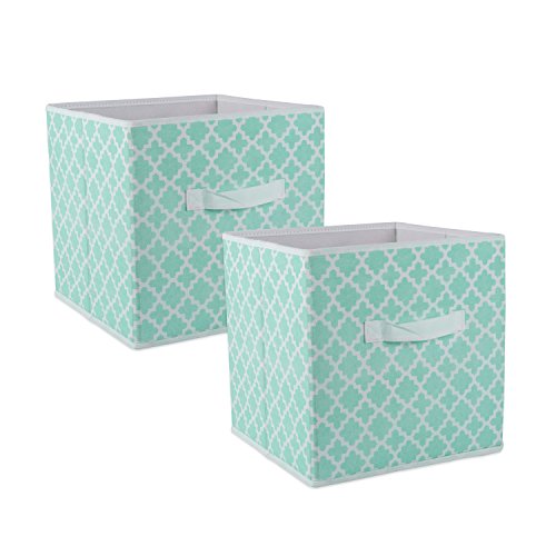 DII Non Woven Polyester Storage Bin, Aqua, Small Set of 2