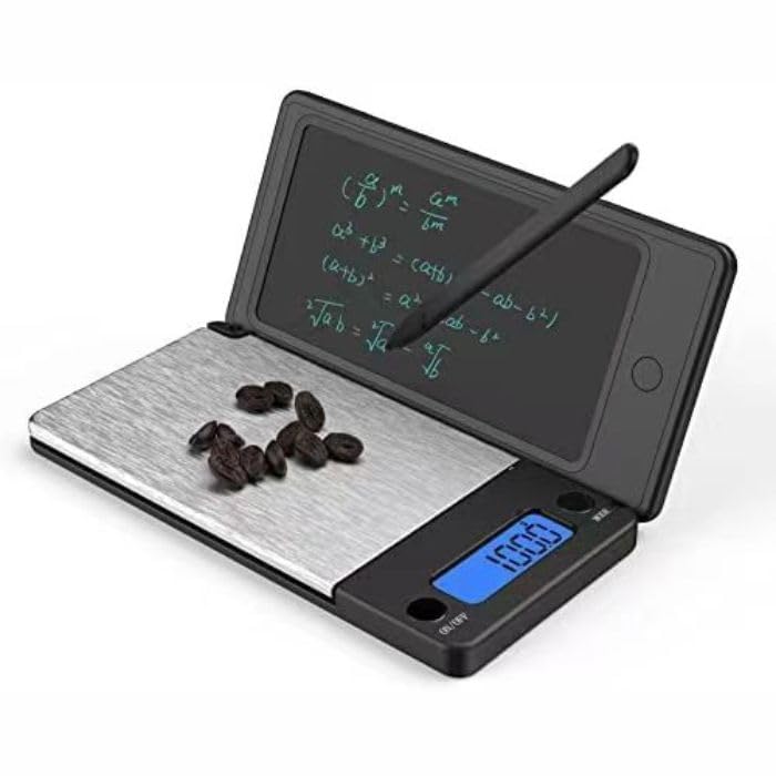 Sarvadeshi Digital Pocket Scale with LCD Display Writing Tablet, 1000g/0.1g Scale for Jewelry Gold Lab Carat Powder Weigh Scales, 2 in 1 Mini Kitchen Food Digital Scale Weight Grams and Oz