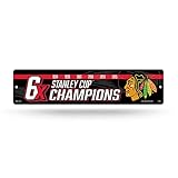 Rico Industries NHL Chicago Blackhawks - 6X Champ Plastic Street Sign - Home Décor - Wall Sign
