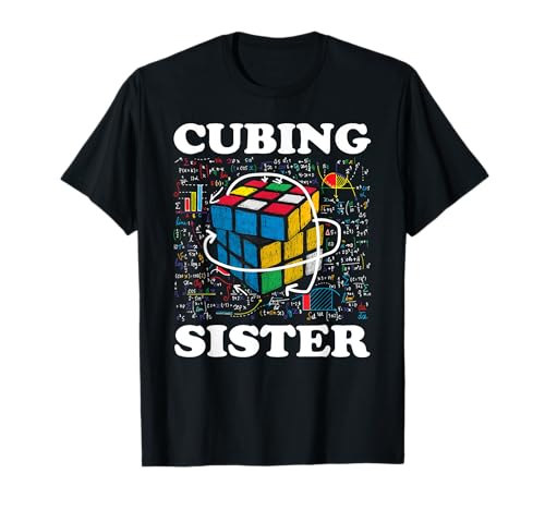 Cubing Sister Speed Cubing Matematica Amanti Maglietta