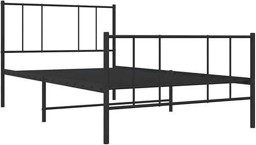 Miniatura 57 de YAFF Marco de cama de metal de 81.5 x 41.3 x 35.4 pulgadas, marco de cama de plataforma de acero resistente con cabecero, no necesita somier, sin