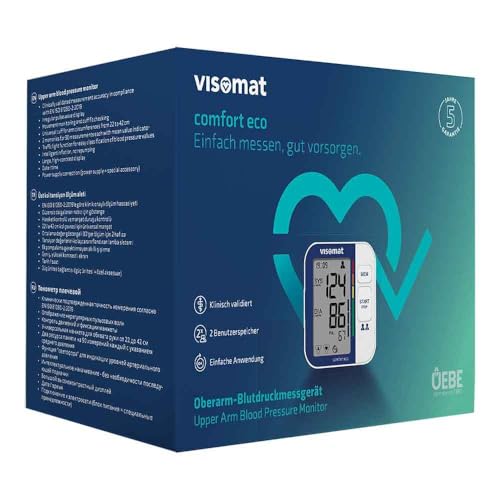 visomat 24026 comfort eco - Oberarm Blutdruckmessgerät, vollautomatische und sichere Blutdruckmessung, validierte Messgenauigkeit, Hersteller mit über 40Jahren Erfahrung, 1 Stück (1er Pack)