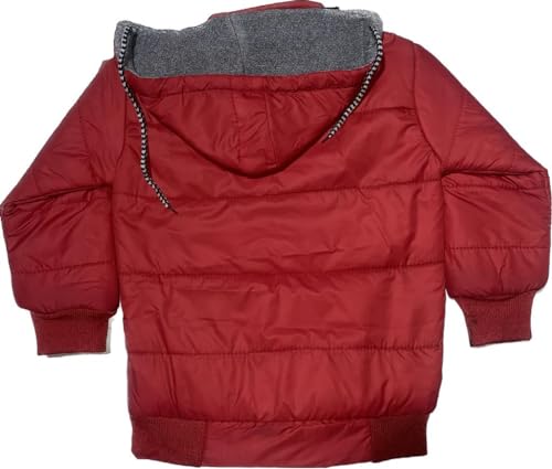 Image of Regular Fit Nylon Simple Design Blend Full Sleeve Winter Jacket for Boys
