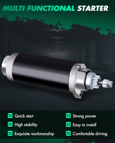 Image of SCITOO Starter Motor MOT3005 5735N for Mercury for Mariner Outboard Marine 65 80 90 115 140 150 175 Hp ‎12 Volt CCW 10-Tooth Pinion