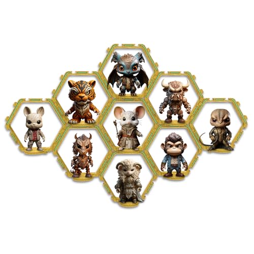 YODAR 9 PCS Riser Display Shelf for Funko POP Figures, Floating Shelves Display Ledge for Organizer and Decoration, Collectibles Display Stands Showcase, Glowing at night