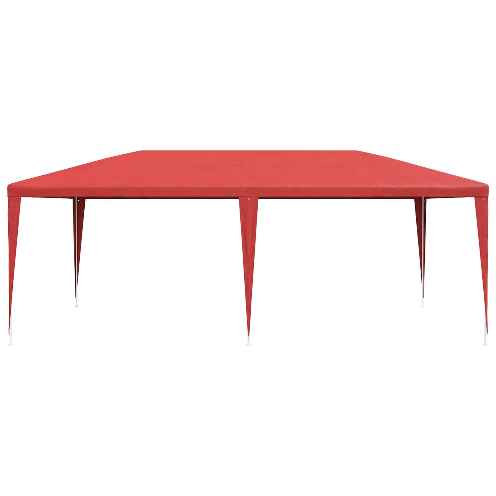 Namiot imprezowy, czerwony, 600 x 300 x 255 cm, z PE i stali, namiot ogrodowy z dachem odpornym na promieniowanie UV i wodoodpornym materiałem, składany pawilon do użytku na zewnątrz, na