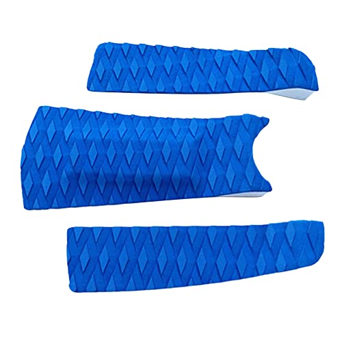 3pcs Premium EVA Anti-Skid Surfing Traction Pad Tail Pad Deck Grip for Surfboard Kiteboard Paddleboard Surfing Accessories (Color : Blue)