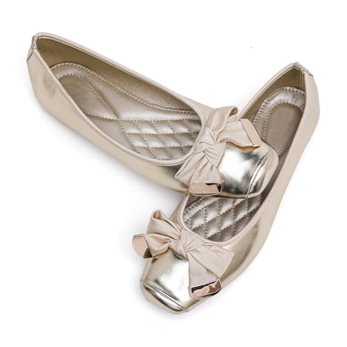 MEMON Women's Flats/Women Fashion Bowknot Flats/Ballet Flats for Women/Comfort Light Weight Slip-On Dress Shoes3