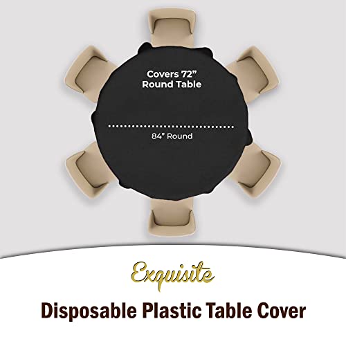 image for Exquisite Party Solids 12-Pack Premium Plastic Tablecloth 84in. Round 