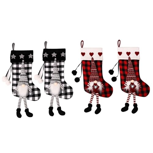 Sac cadeau de Noël en tissu avec poupée pour emballages originaux