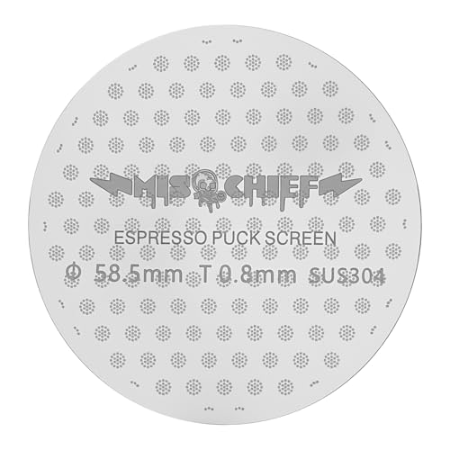 MischiefWorkshop 2 Packs 58MM Espresso Puck Screen 0.8mm Thin 316 Stainless Steel - Full-Edge Hole Design - Reusable Filter Disc for Espresso Machine 58mm Portafilter Basket