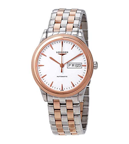 Longines Flagship White Lacquered Dial Automatic Men's Two Tone Watch L4.899.3.92.7