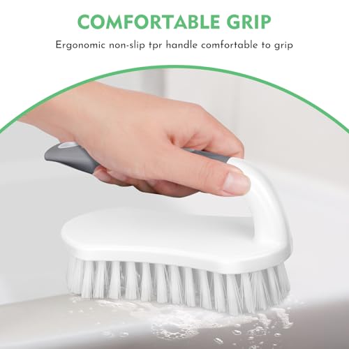 Image of SetSail Scrub Brush, Heavy-Duty Stiff Bristle Cleaning Scrubber, 4 Pack