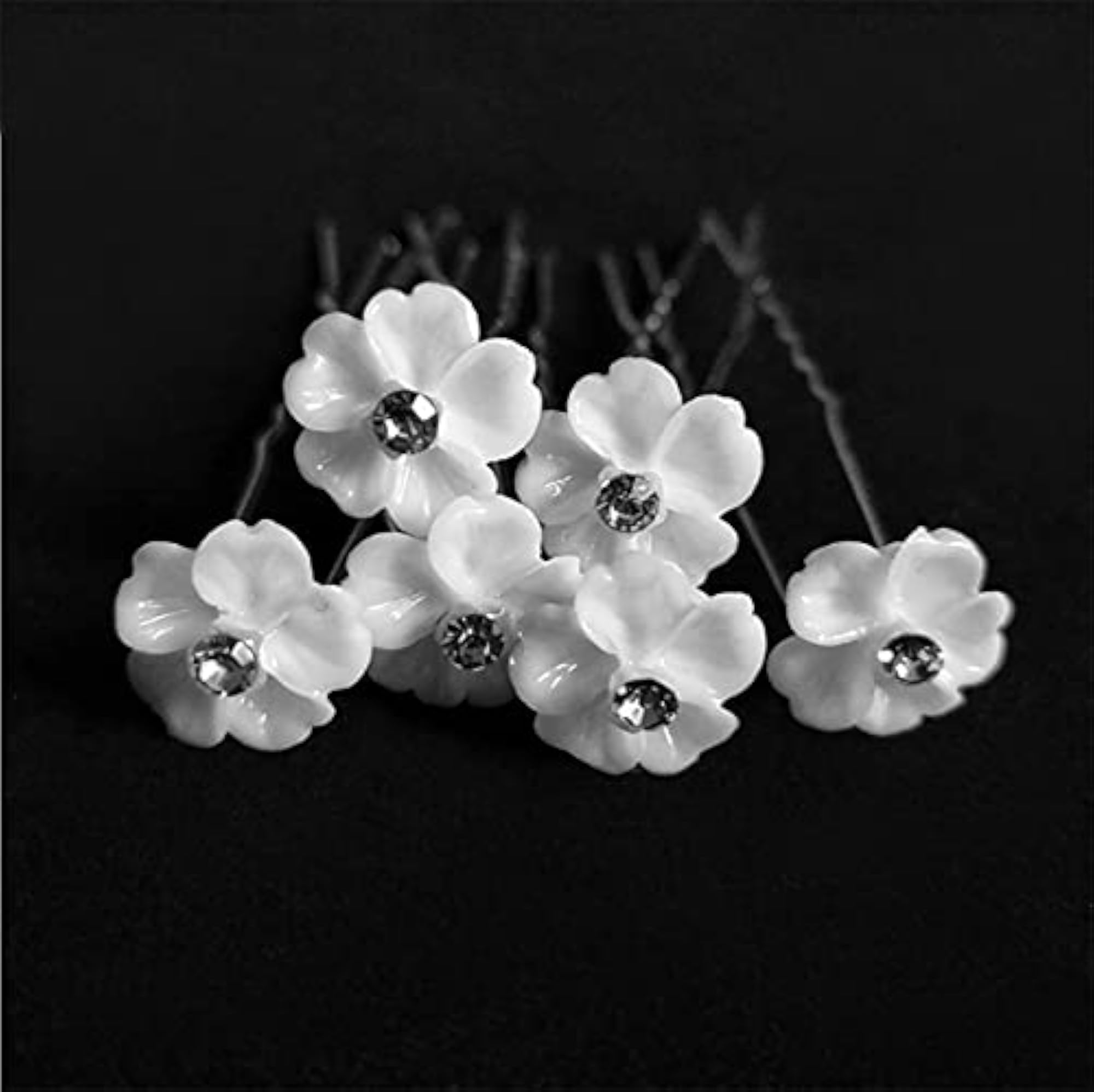 20 Pcs Diamond White U Hair Hosta Bride Set