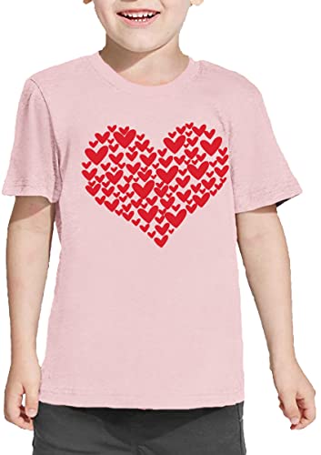 Image of LAZYCHILD Kids Valentine Shirt Girls Valentines Day Shirts Heart Graphic Long Sleeve Striped Tee Tops 5-14 Years