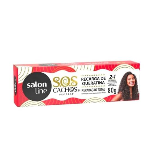 Salon Line, Recarga de Queratina, SOS Cachos, Reparação Total, Vegana - Cabelos Cacheados e Crespos, 80 g