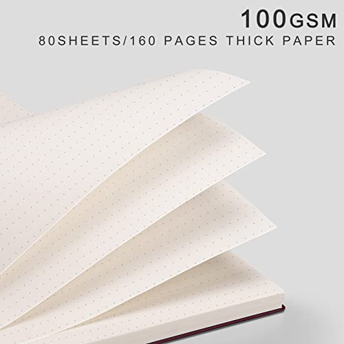 Emshoi Dotted Journal Spiral Notebook 7.48" X 10.15" - 2 Pack 320 Pages 100Gsm Thick Paper, B5 Dot Grid Notebook, Plastic Hardcover Journals For Writing Drawing Women Men Work School Supplies #TOP2