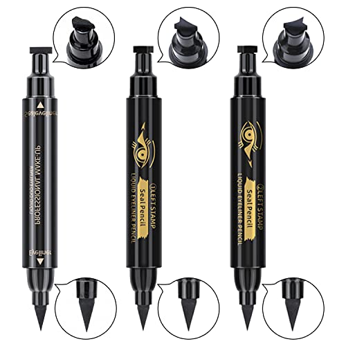 Pinkiou Winged Eyeliner Stamp With Eyeliner Pen 4 Pcs Dual Ends Liquid Wing Eye Liner Long Lasting Waterproof Smudge-Proof Cat Eye (Winged) #TOP1