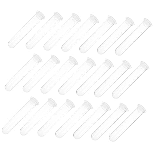 HOMOCONO 100 Pcs 20ml Lab Centrifuge Tubes Caps Bottomed Centrifuge Tubes for Laboratory Experiments
