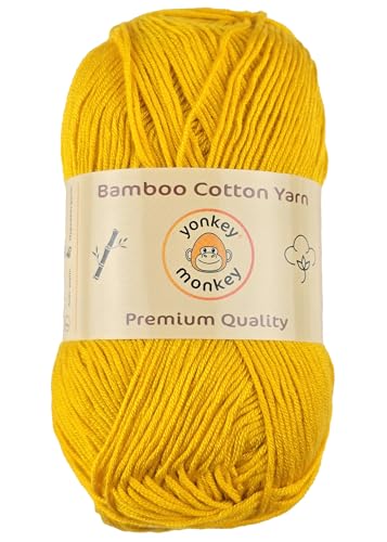 Image of 10-Pack of Yonkey Monkey 500 Grams Yarn - 70% Rayon derived from Bamboo, 30% Cotton - Imported (Turmeric)