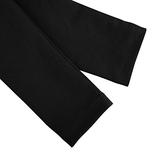 Cardigã de manga comprida de algodão para meninas, Preto, X-Large