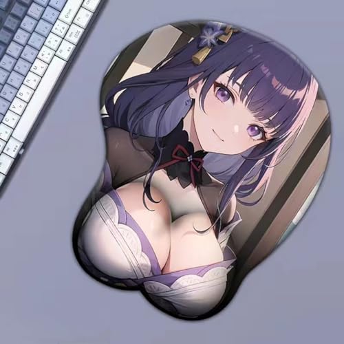 MANUKS Kawaii Computer Cute Anime Gaming Genshin Impact 3D Mouse Pads with Wrist Support for boys and girls gift