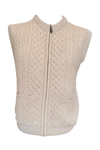 Chaleco de punto trenzado para hombre 100 % lana merino Sherwood L