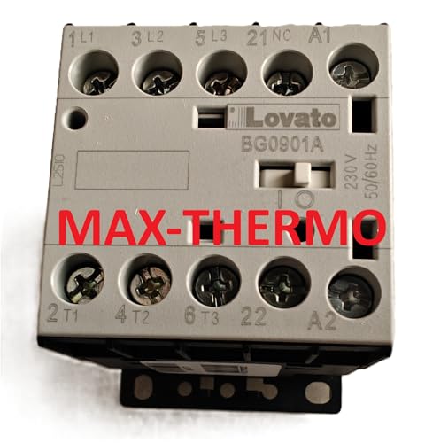 Lovato Electric 11BG0901A230 3 Pole Mini Contactor, BG09.01A, 230V 50/60 Hz