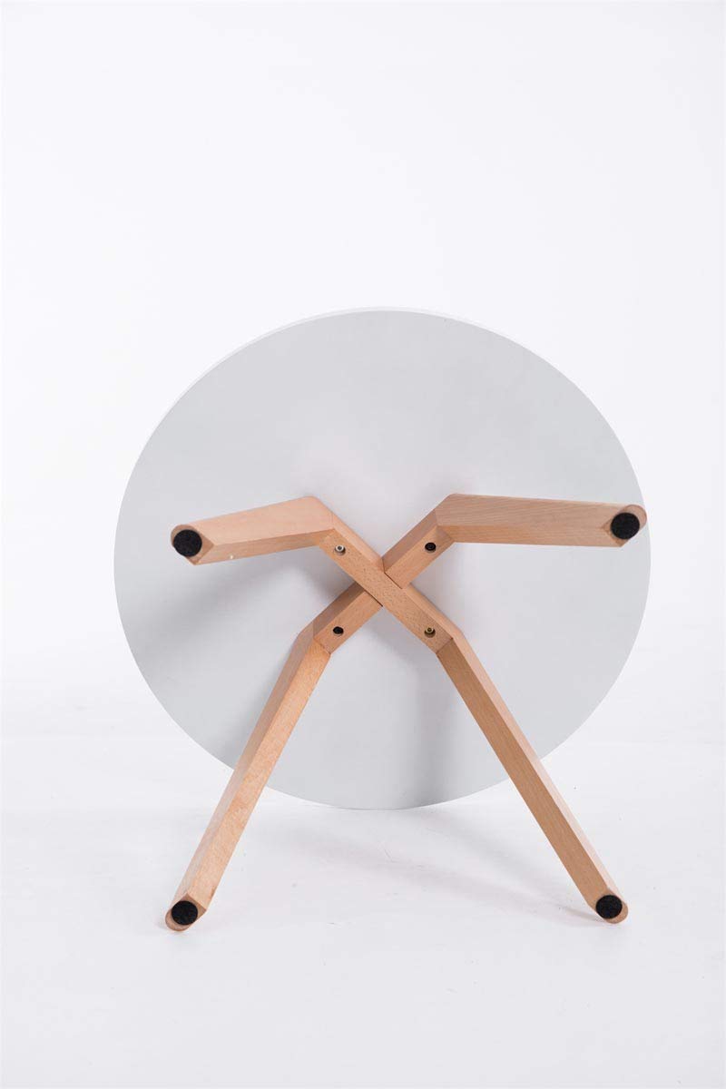 CLP Table d'appoint Eirik, Ronde, Bois, 60x60 cm, Design, Hauteur ca. 40 cm, Couleur:Nature