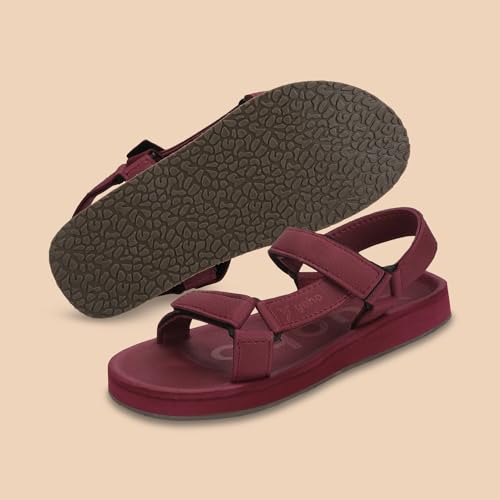 Image of YOHO EVA Sandals for Women | EVA sole | Comfortable cushioned sole with TPR base | Lightweight | Soft skin friendly straps | Adjustable straps | Velcro closure | Vibrant colour options