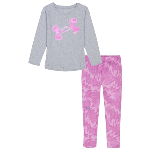 Image of Under Armour Girls' 2-piece Long Sleeve Tee and Leggings Set, Soft & Comfortable