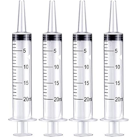 Frienda Large Plastic Syringe 4 Pack Measuring Syringe Tools Dispensing Multiple Uses(20 ml) Cover