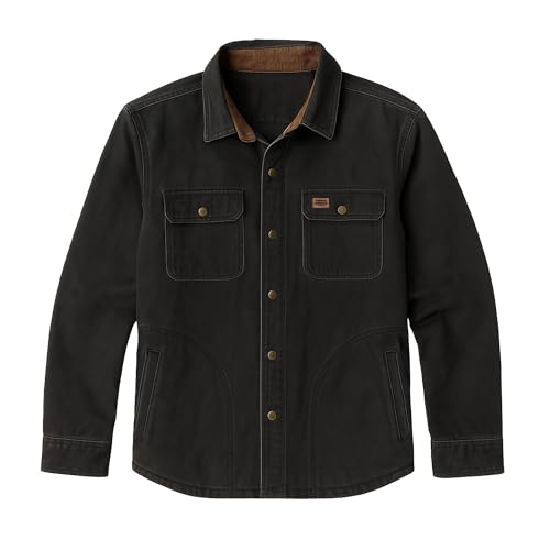 Field & Stream Men's Wicklow Rugged Shirt Jacket, Black, Small at