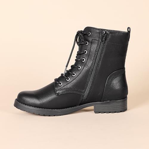 Amazon Essentials Damen Schnürschuh Combat Boot, Schwarz, 11