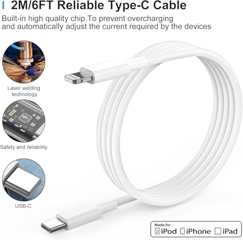Image of 2 Pack 20W USB C Charger with 2m USB C to Lightning Cable