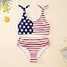 Weixinbuy Toddler Girl 4th of July Swimsuits Kids Bathing Suits Girls Bowknot Bikini Swimming Suit for Girls 2t 3t American Flag