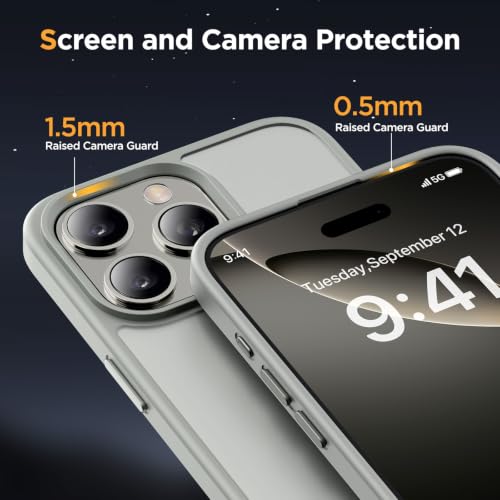 Image of Miracase for iPhone 16 Pro Matte Series Case, Magnetic, Gray | Velvet Touch | Military-Grade Protection | Anti-Fingerprint | 6,3 Inch