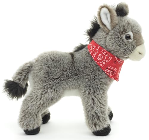 Burro de peluche de pie Uni-Toys con bufanda de 30 cm 4
