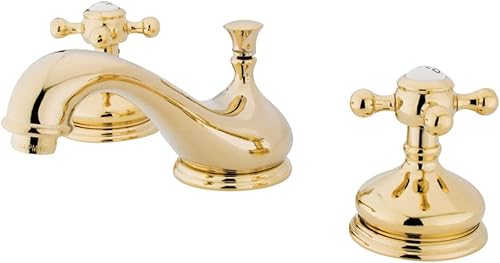 Kingston Brass KS1162BX - Grifo de baño extendido vintage, alcance de boquilla de 5-12 pulgadas, latón pulido