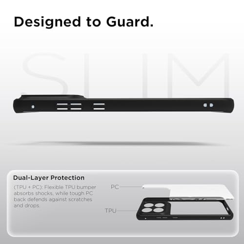 Image of RIGGEAR Shockproof Sleek Hybrid Armor Back Cover Case for Motorola Moto Edge 70 Fusion 5G (Clear PC + Black TPU Bumper)