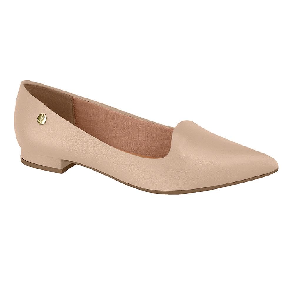 Sapatilha Vizzano Feminina Salto Baixo Bico Fino Pelica Off 526-1206.261.7286.35312