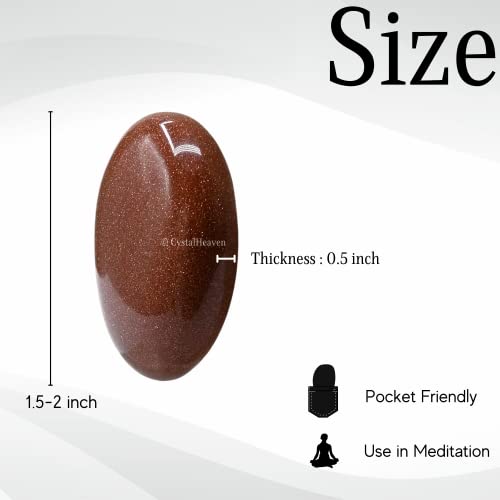 Image of Crystal Heaven Red Goldstone Crystal Palm Pebbles Stones For Anxiety Stress Relief Massage - Aaa Grade Original Healing Gemstone Agate Palm Stone For Yoga Meditation Spiritual Reiki Feng Shui