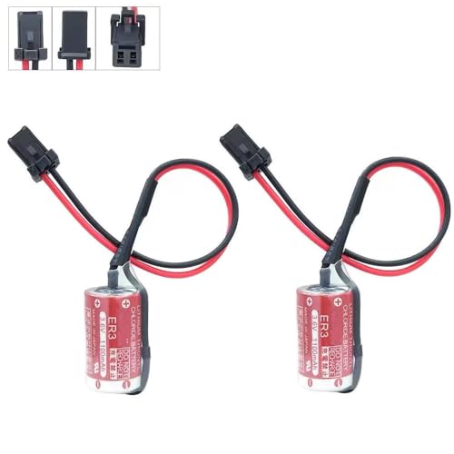 2 piezas batería ER3 3.6V con conector negro miniatura 1