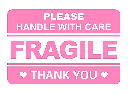 Fragile Sticker,200pcs 2x3 Pink Fragile Sticker for Boxes,Cartons Shipping