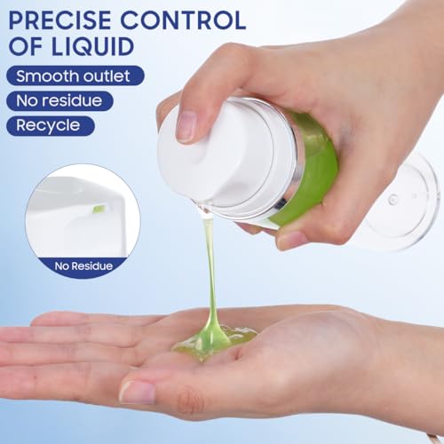 CLISPEED 2PCS 5oz Large Airless Pump Bottles - Travel Size Vacuum Dispenser for Lotions - Creams and Cosmetics Wide Mouth Design for Easy Filling and Dispensing3