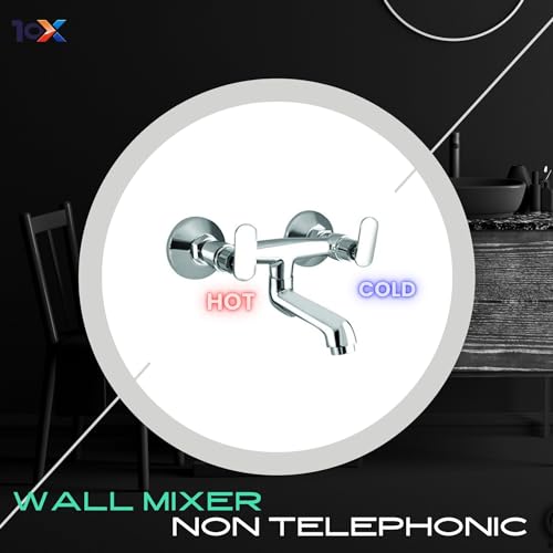 Image of 10X Brass Wall Mixer CP-9077 Non-Telephonic for Bathroom /Wall Mount Chrome Plated
