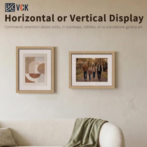 Image of VCK 16x20 Picture Frame 5 Pack, Natural Exclusive Wood, HD Glass, for Print