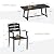 Cozyman Patio Table and Chairs Set, Patio Furniture Set, 7-Piece, HDPS All-Weather Material Outdoor Dining, Outdoor Furniture with Umbrella Hole, Black